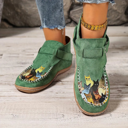 Flannery | Whimsical Cat Detail Casual Loafers