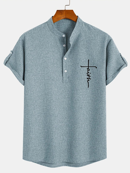 Tavrion | Henley Collar Casual Summer Shirt