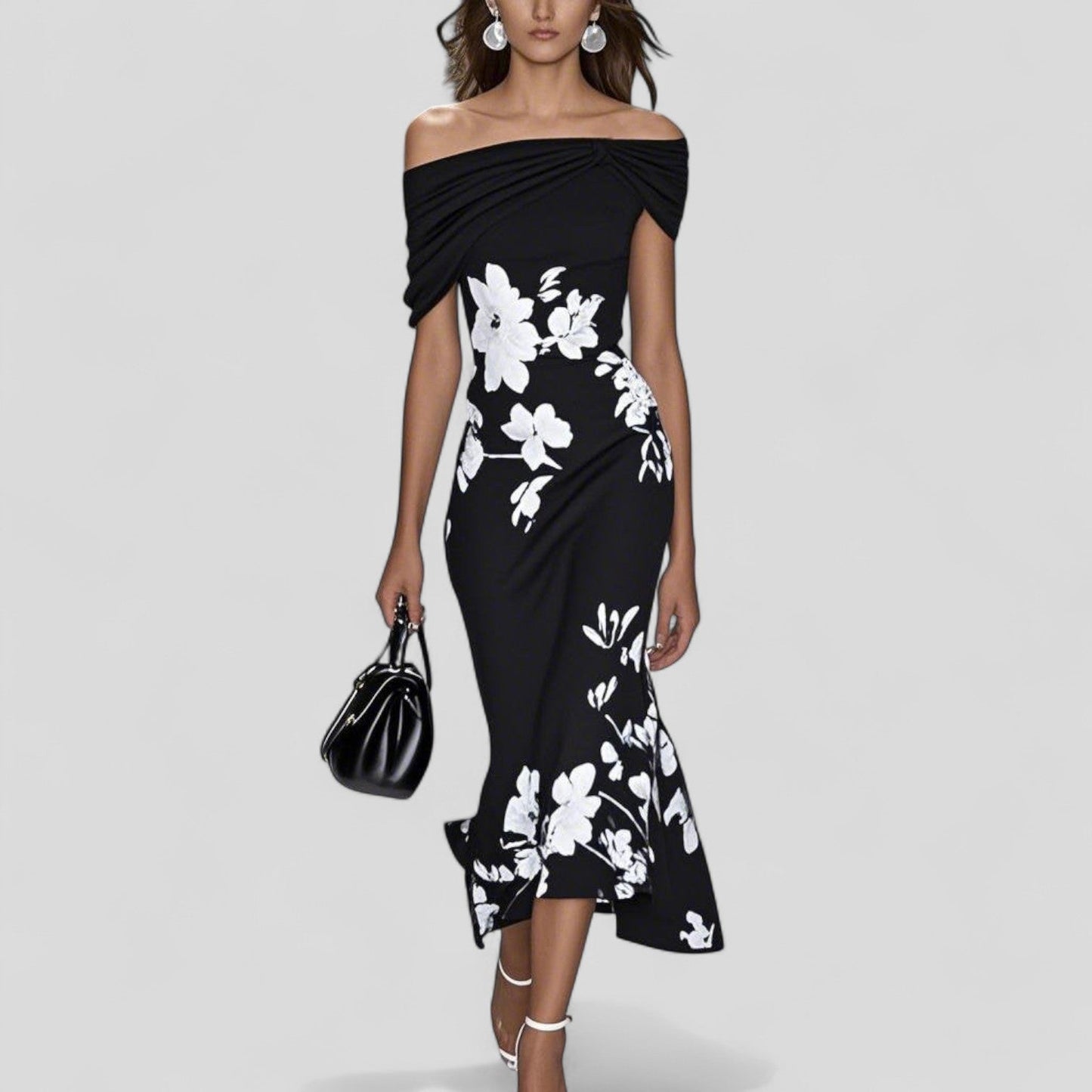 Tivana | Elegant Bloom Print Dress