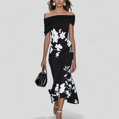 Tivana | Elegant Bloom Print Dress