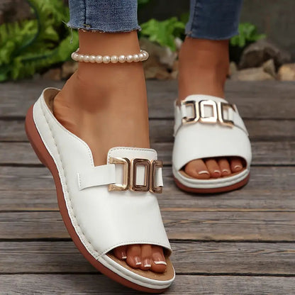 Quinlisse | Buckle Strap Casual Slide Sandals