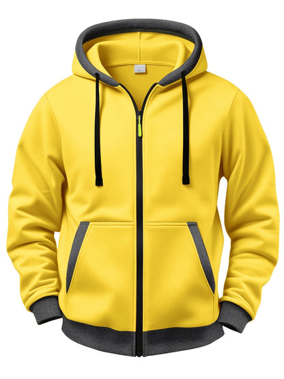 Lachlan | Contrast Trim Zip Up Hoodie