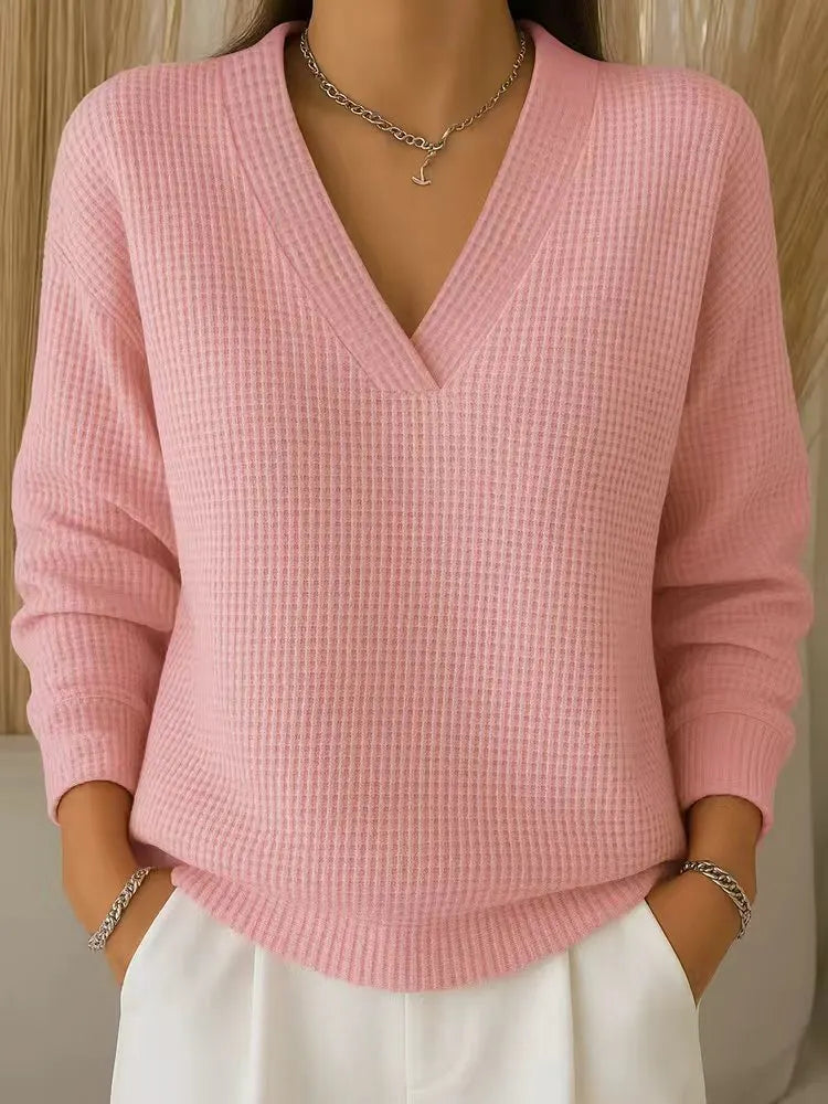 Elvarine | Soft Knit V-Neck Sweater