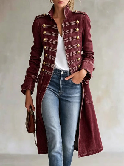Sabella | Military Button Tailored Denim Coat