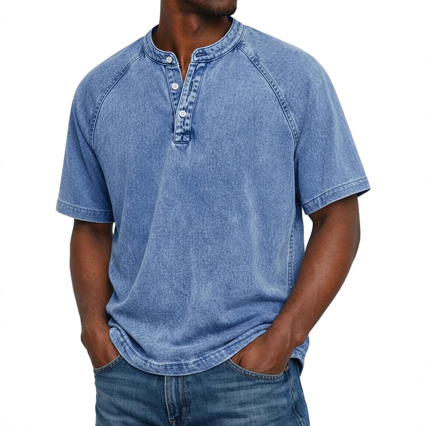 Declan | Vintage Wash Henley T Shirt