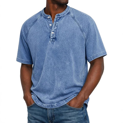 Declan | Vintage Wash Henley T Shirt