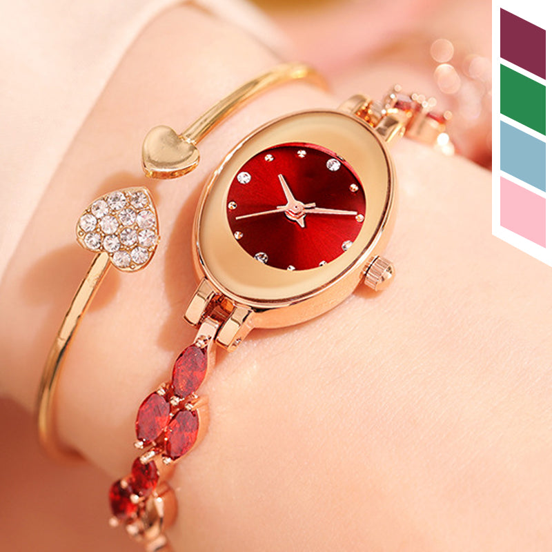 Elyzoria | Oval Crystal Bracelet Watch