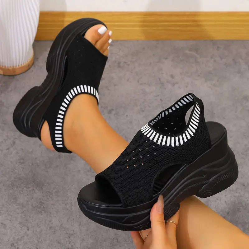 Zevarra | Platform Knit Walking Sandals