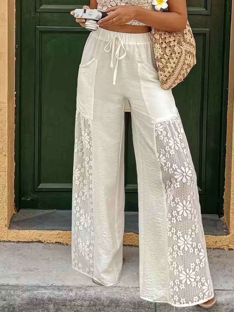 Rosavine | Relaxed Lace Insert Trousers