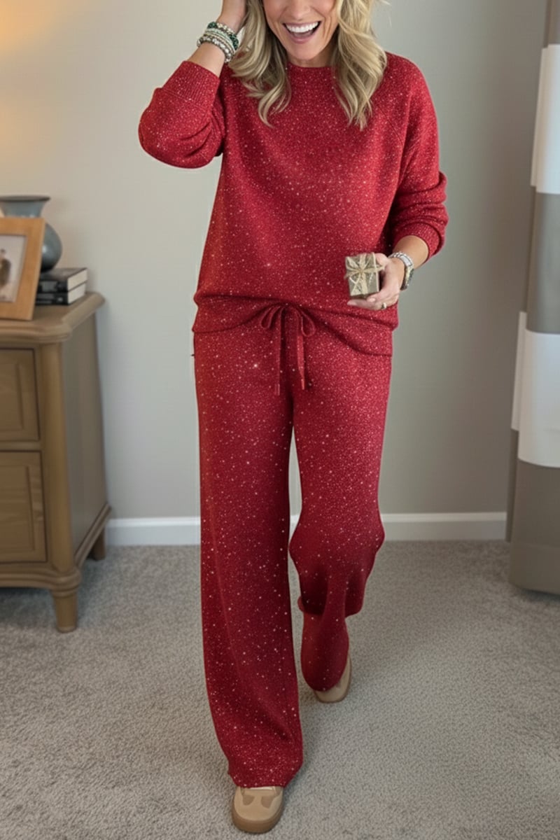 Perrine | Shimmer Relaxed Two Piece Pants Set