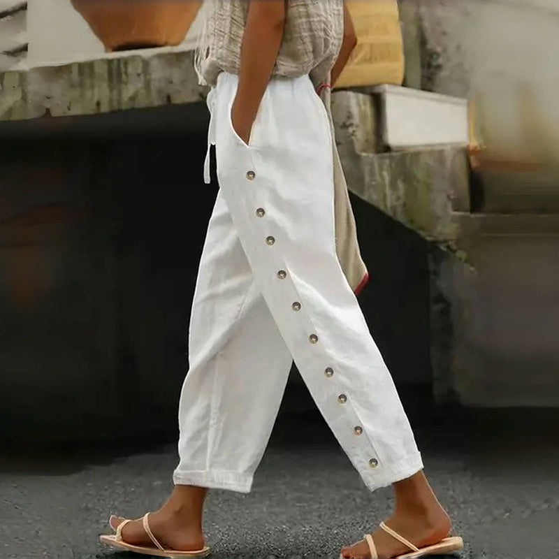 Norabel | Side Button Relaxed Trousers