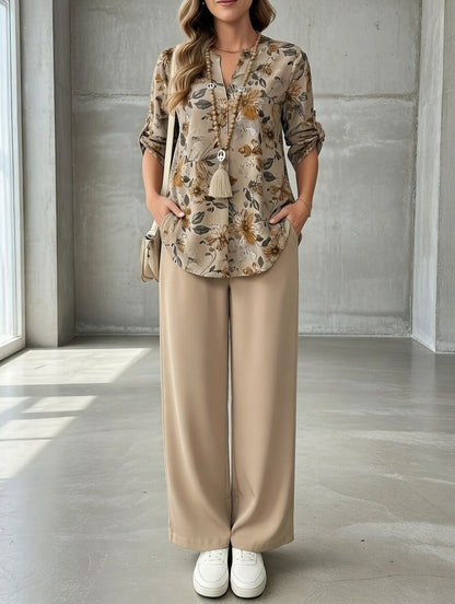 Virelia | Relaxed Wide Leg Two Piece Set