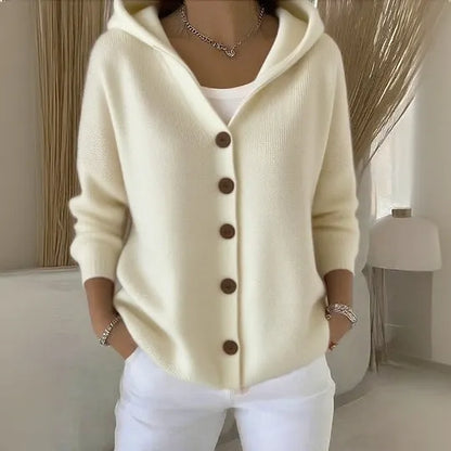 Asterelle | Cozy Hooded Button Knit Cardigan
