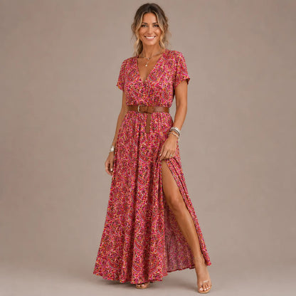 Quinara | Bohemian Wrap Maxi Dress