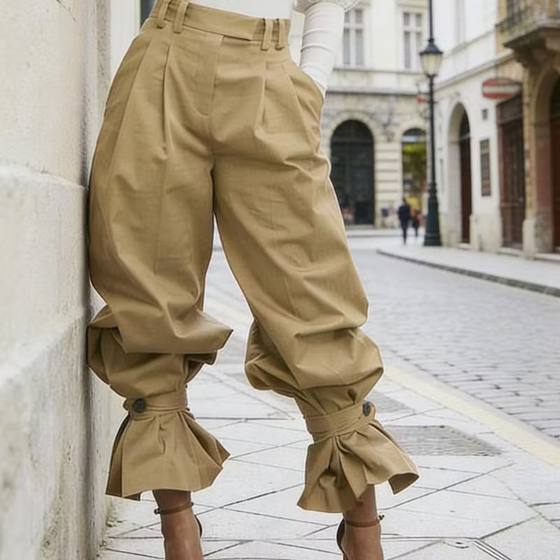 Dulcinea | High Waist Ruffle Hem Pants
