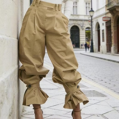 Dulcinea | High Waist Ruffle Hem Pants