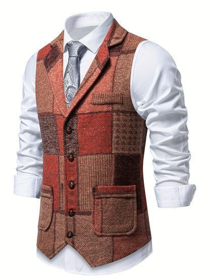 Garran | Patchwork Button Front Waistcoat