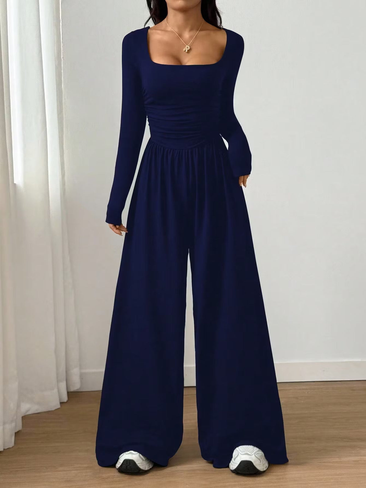 Joviana | Square Neck Wide Leg Jumpsuit