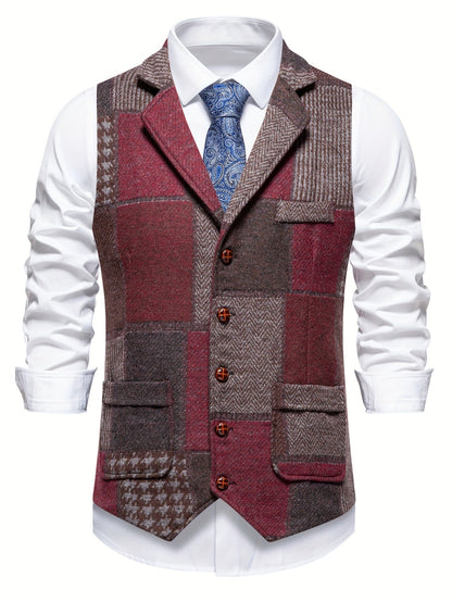 Garran | Patchwork Button Front Waistcoat