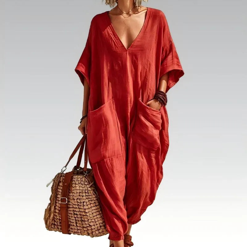 Elsinore | Breezy Batwing Pocket Jumpsuit