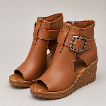 Drusilla | Open Toe Ankle Strap Wedges