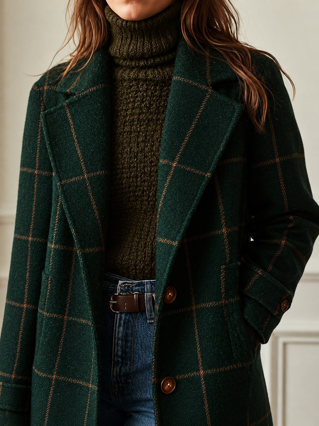 Griselda | Tailored Check Notch Lapel Coat