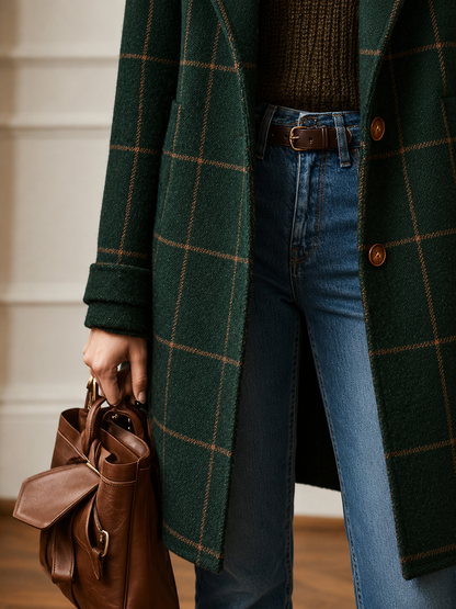 Griselda | Tailored Check Notch Lapel Coat