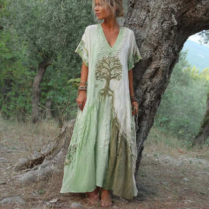Xanthea | Relaxed V-Neck Boho Maxi Dress