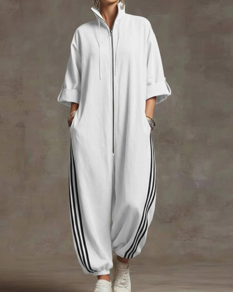 Zylarenne | Zip Front Oversized Jumpsuit
