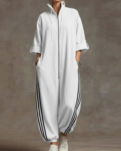 Zylarenne | Zip Front Oversized Jumpsuit
