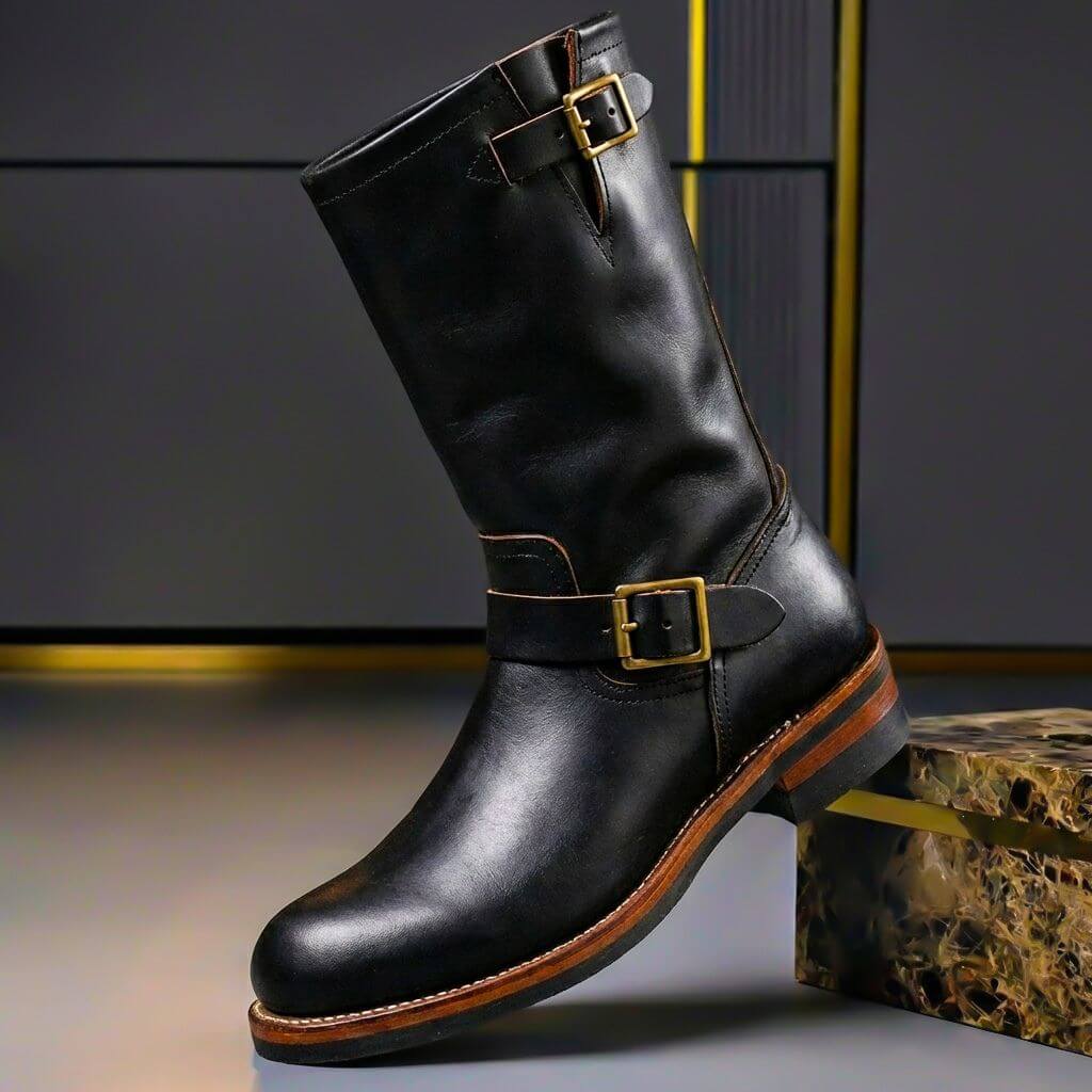Sullivan | Distressed Leather Biker Boots