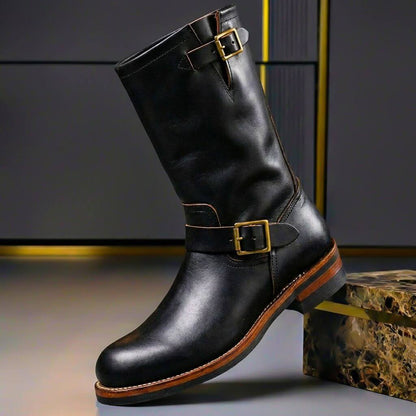 Sullivan | Distressed Leather Biker Boots