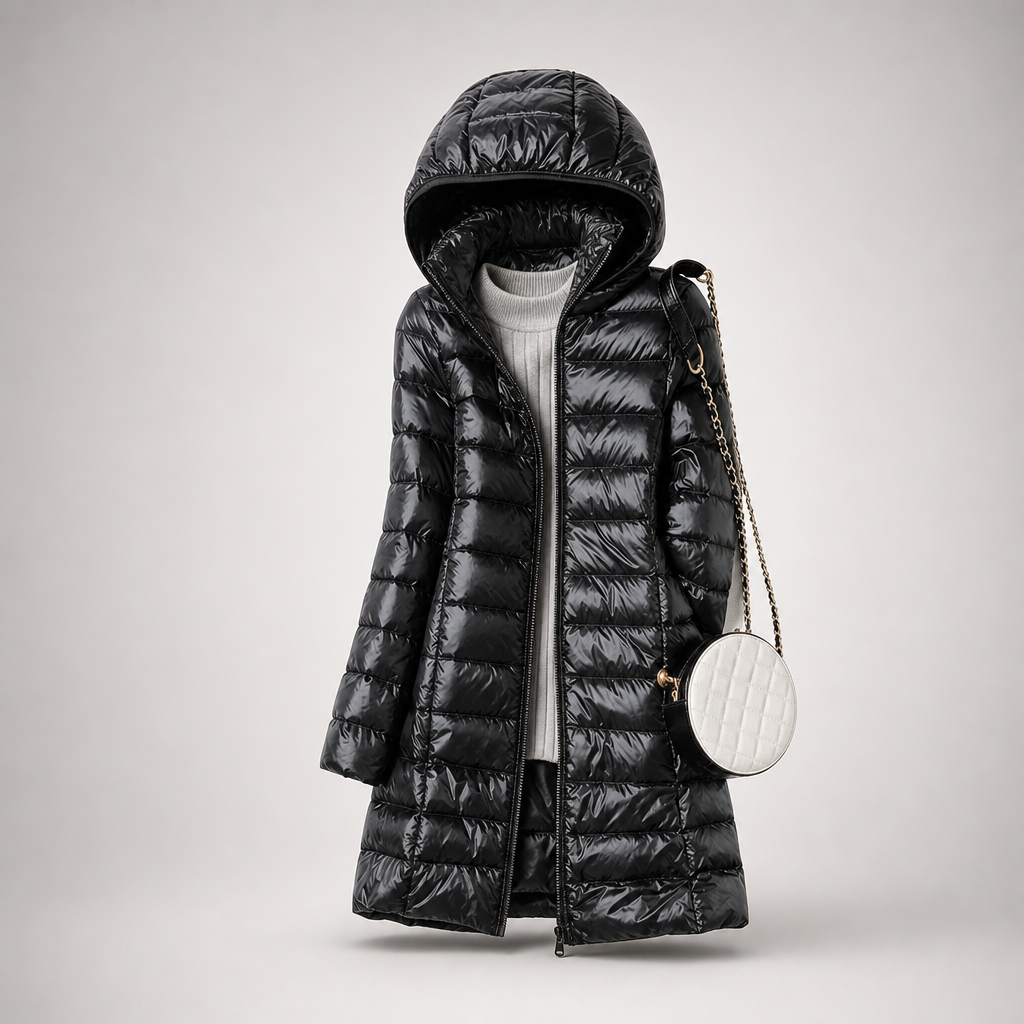 Jorielle | Lightweight Hooded Long Puffer Coat