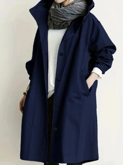 Francine | Button Front Hooded Jacket