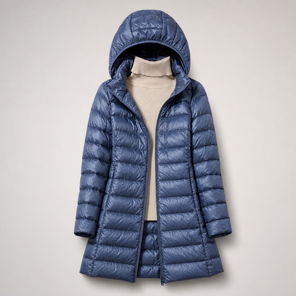 Jorielle | Lightweight Hooded Long Puffer Coat