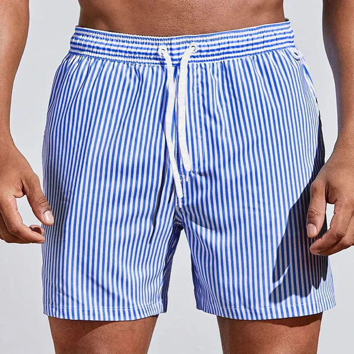Dunstan | Drawstring Stripe Swim Shorts