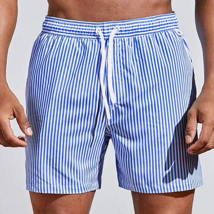 Dunstan | Drawstring Stripe Swim Shorts