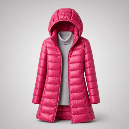 Jorielle | Lightweight Hooded Long Puffer Coat