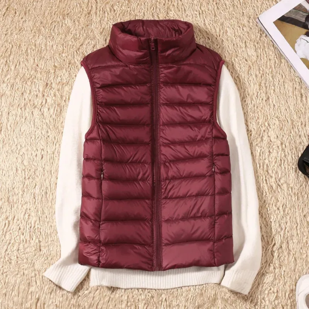 Farrah | Classic Padded Stand Collar Vest