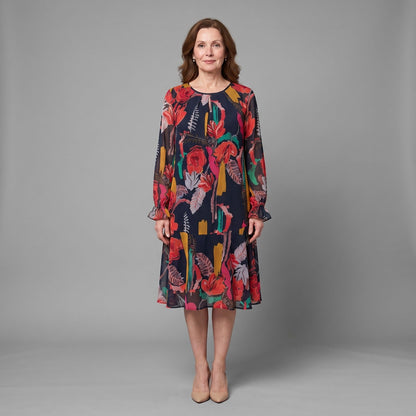 Fioralyn | Floral Chiffon Midi Dress