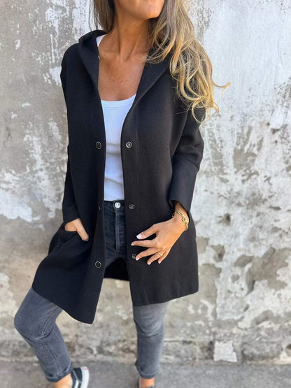 Lunara | Soft Knit Longline Hooded Cardigan