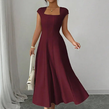 Aderyn | Elegant Square Neck Maxi Dress