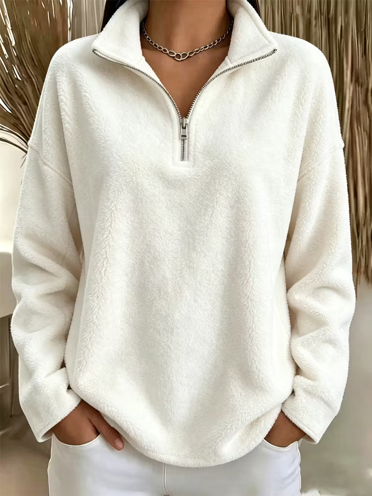 Fiorael | Soft Fleece Half Zip Sweater