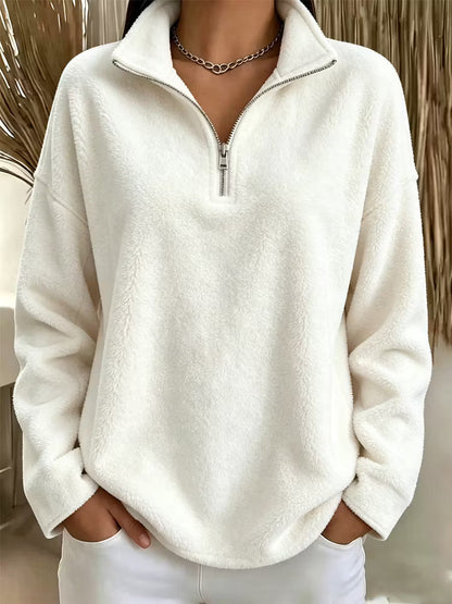 Fiorael | Soft Fleece Half Zip Sweater