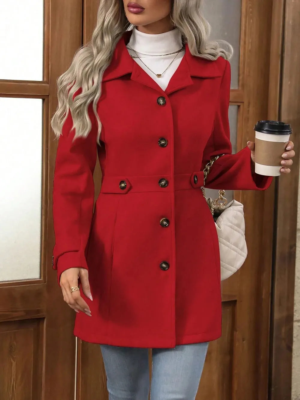 Jacintha | Classic Tailored Mid Length Coat