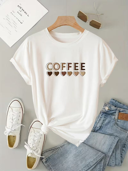 Hadessa | Coffee Heart Graphic T-Shirt