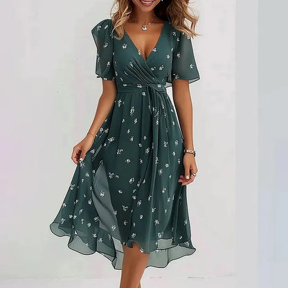 Mirevyn | Floral Wrap Midi Dress