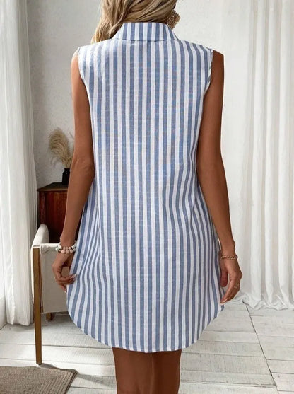 Sylvie | Collared Stripe Mini Dress