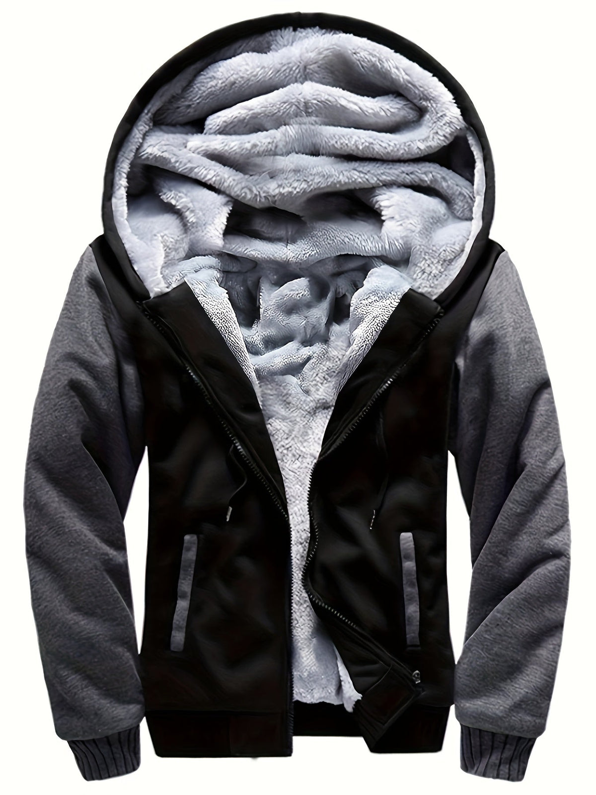Quinlan | Plush Lined Zip Up Hooded Jacket