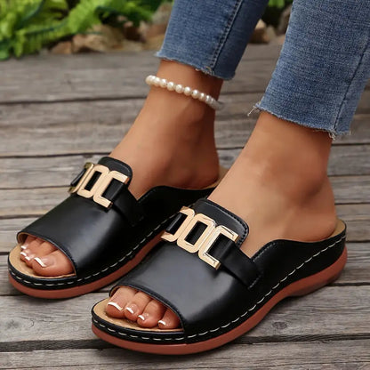 Quinlisse | Buckle Strap Casual Slide Sandals